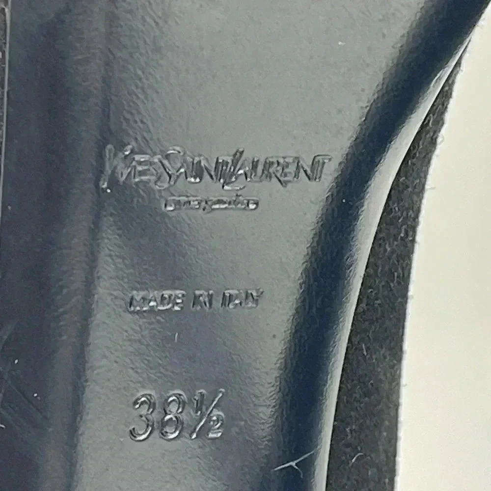 Yves Saint Laurent Black Suede High Heels 4" - Picture 6 of 11